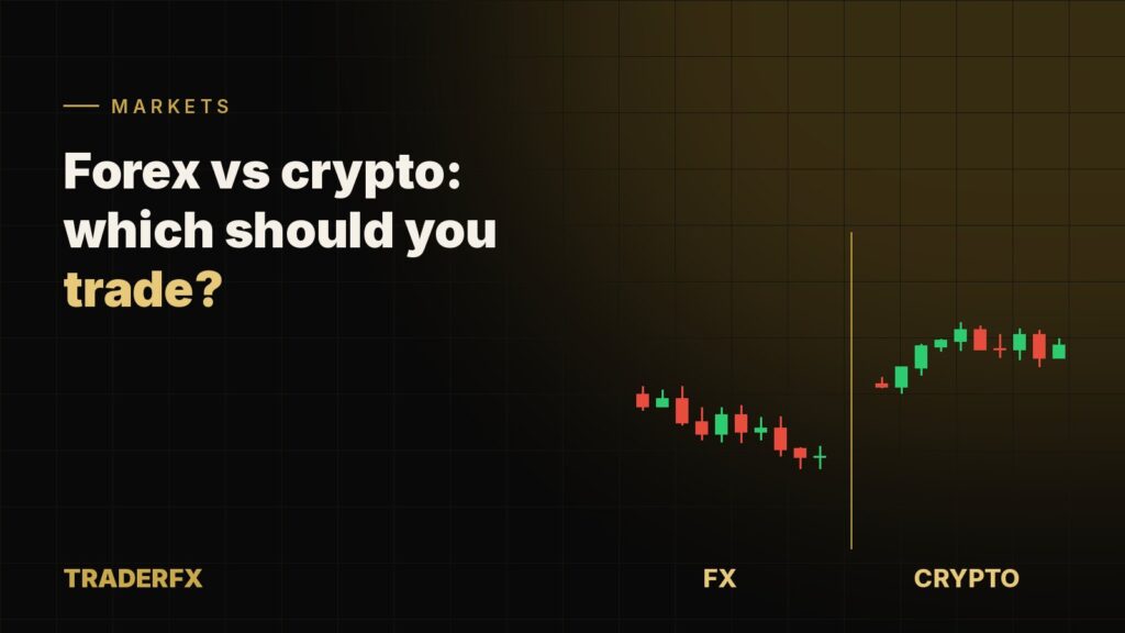 Forex vs crypto — candlestick charts side by side